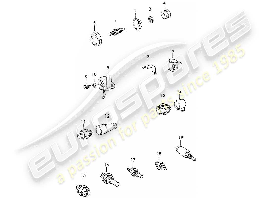 porsche 1966 (911/912) switch diagrama de piezas