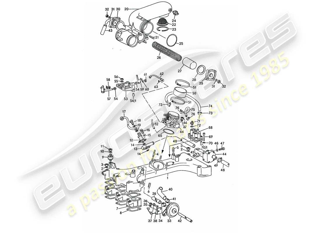 porsche 1977 (911 turbo) para - k - jetronic diagrama de piezas