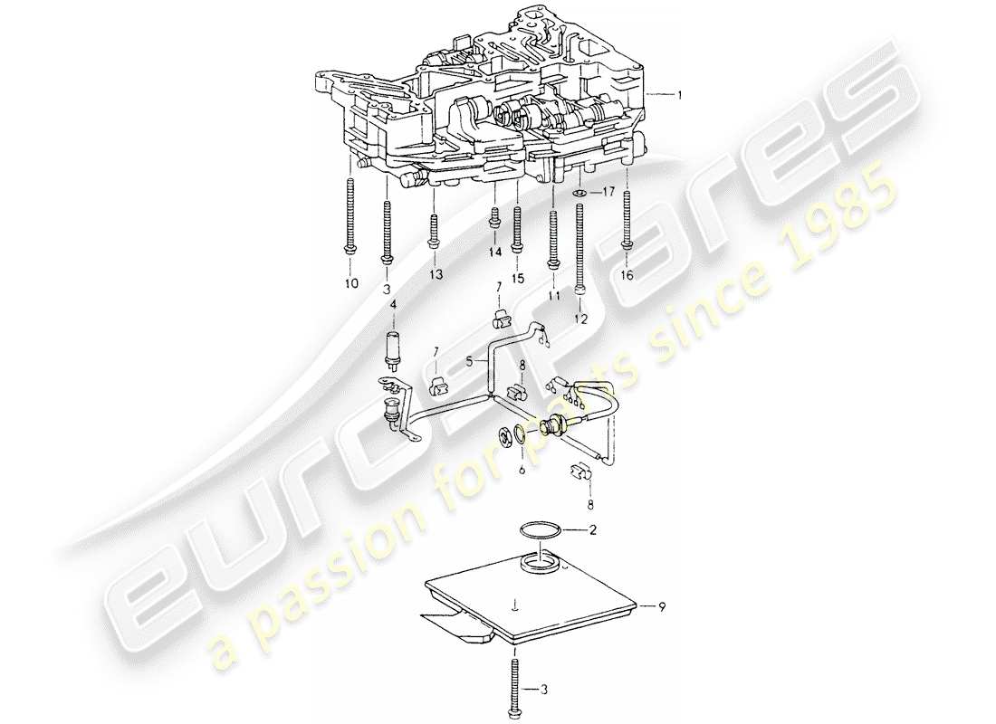 porsche 1990 (964) tiptronic - filtro de aceite - transmisor inductivo - sujetadores - para - unidad de interruptor diagrama de piezas