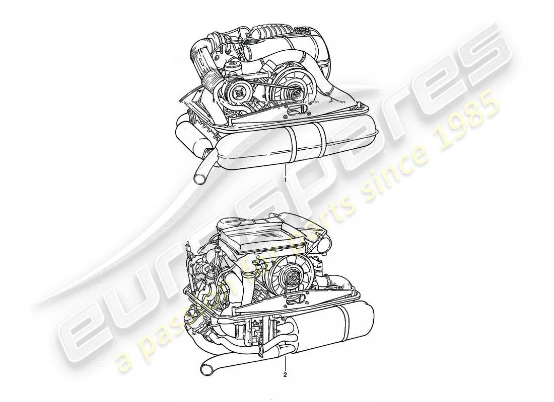 porsche 1983 (911) motor de repuesto diagrama de piezas