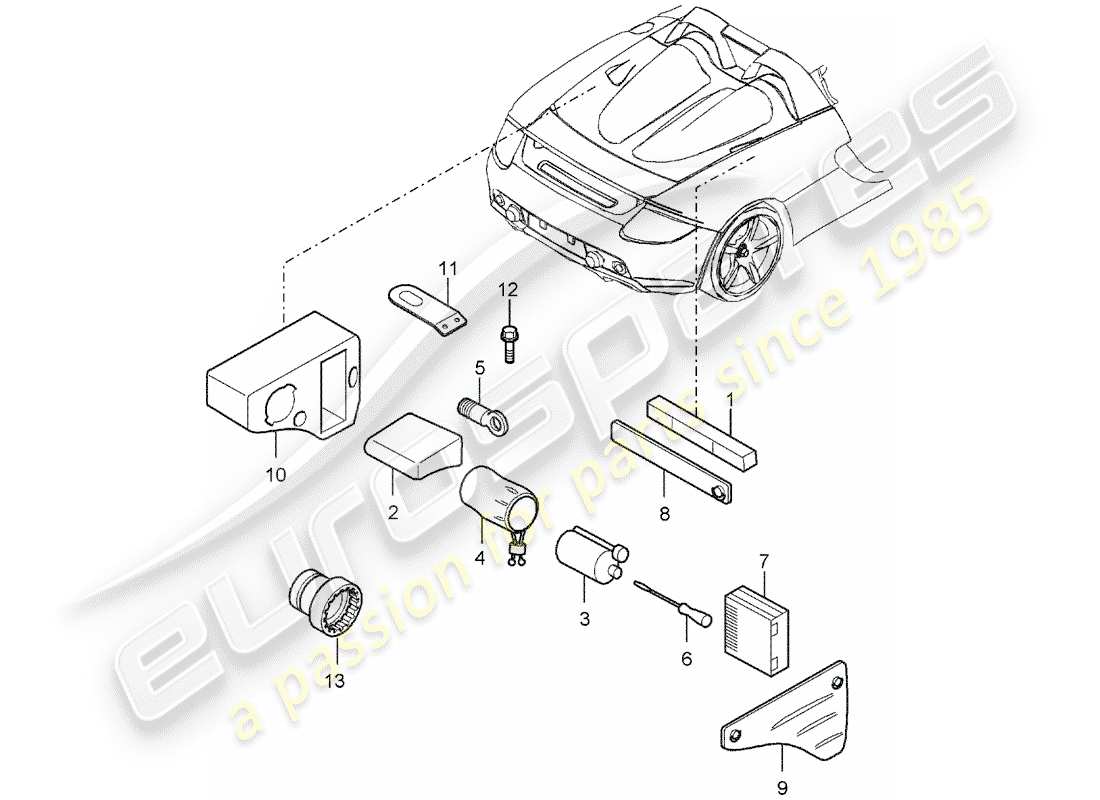 porsche 2004 (carrera gt) herramienta diagrama de piezas
