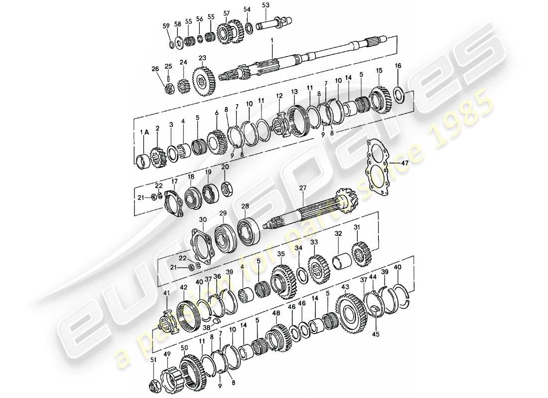 porsche 1979 (911) engranajes y ejes - 5. - velocidad - transmisión diagrama de piezas