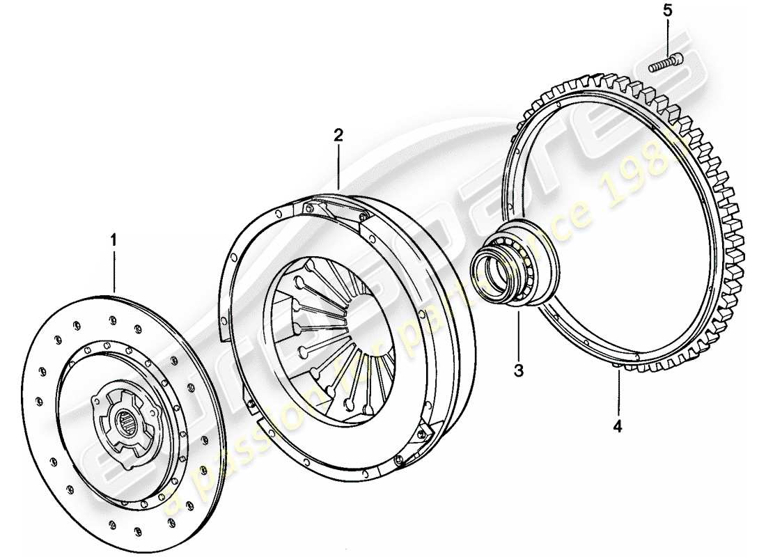 porsche 1979 (924) embrague diagrama de piezas