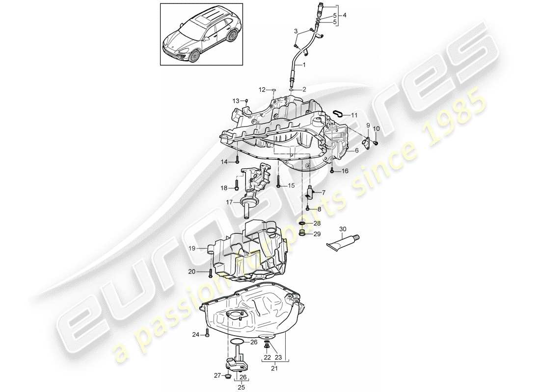porsche 2012 (cayenne e2 92a) oil-conducting housing diagrama de piezas