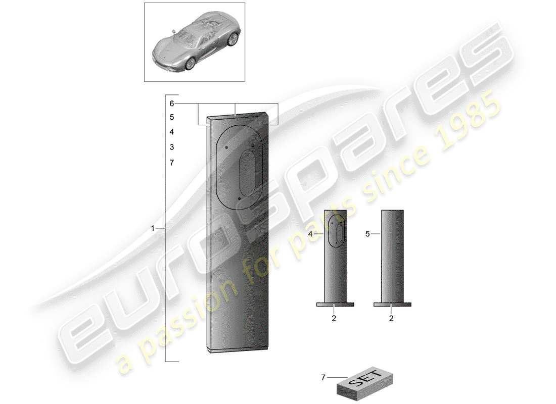 porsche 2015 (918 spyder) pararse diagrama de piezas