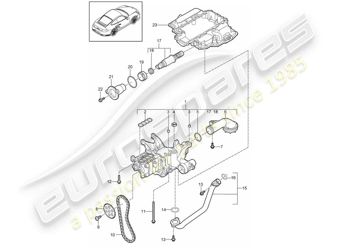 porsche 2011 (997-2 turbo / gt2 rs) bomba de aceite diagrama de piezas
