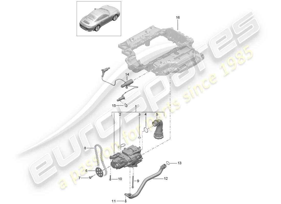 porsche 2017 (991-2) bomba de aceite diagrama de piezas