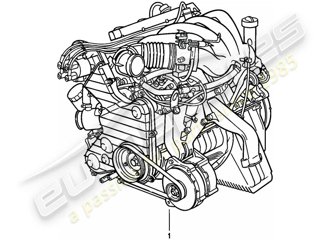 porsche 1984 (944) motor de repuesto diagrama de piezas