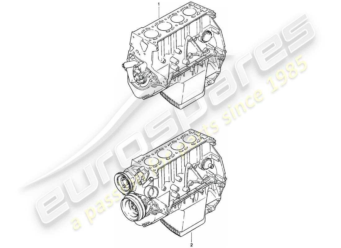 porsche 1983 (924) motor corto diagrama de piezas
