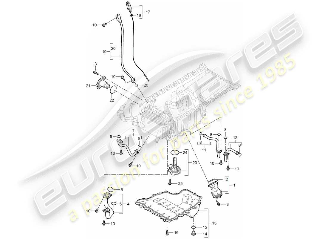 porsche 2008 (cayenne e1 9pa) diagrama de piezas del tubo de succión