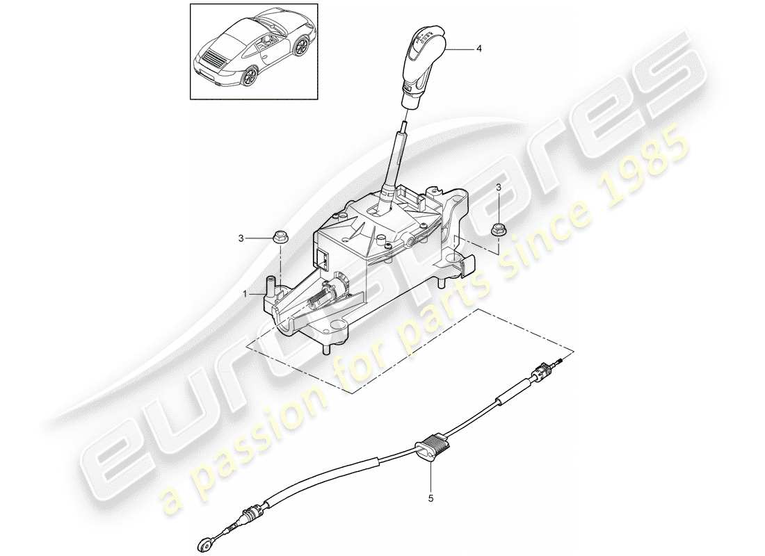 porsche 2011 (997-2) palanca selectora diagrama de piezas