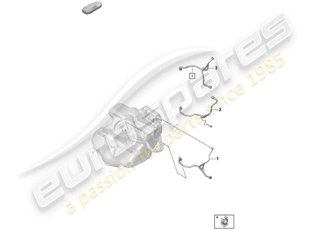 porsche 2020 (718 boxster spyder) breather line diagrama de piezas