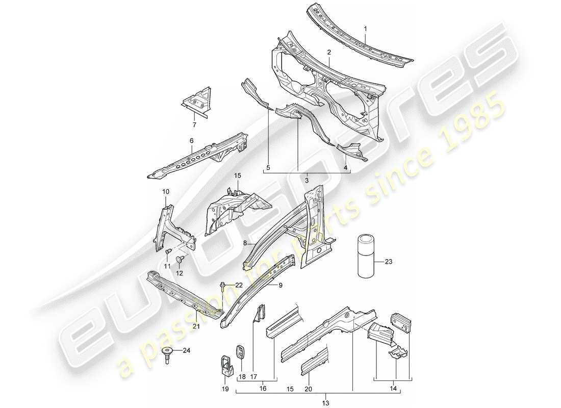 porsche 2004 (cayenne e1 9pa) interfaz diagrama de piezas