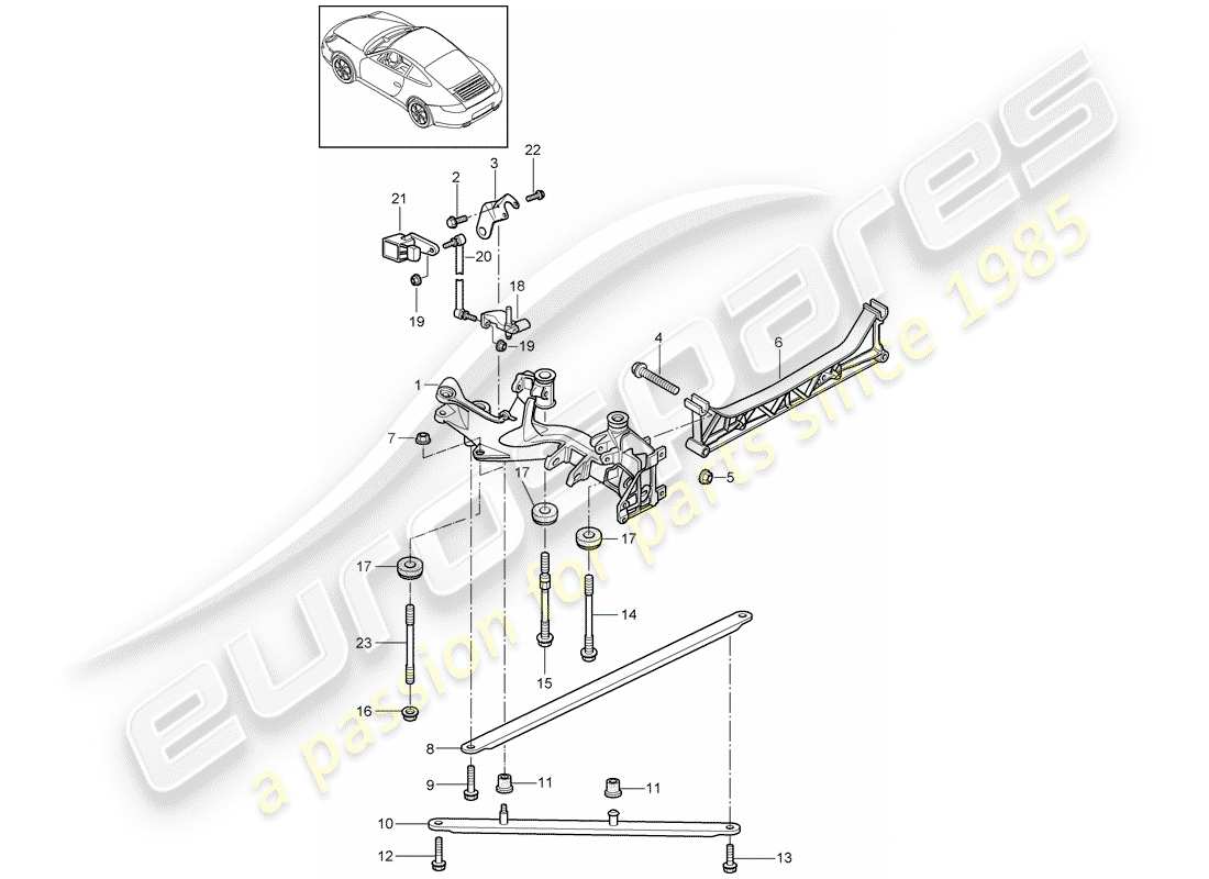 porsche 2011 (997-2) eje posterior diagrama de piezas