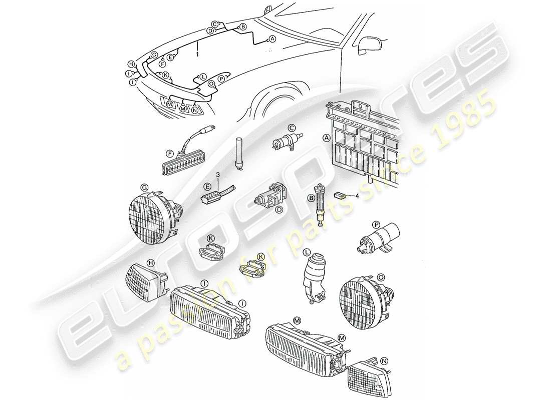 porsche 1991 (928) aprovechar diagrama de piezas