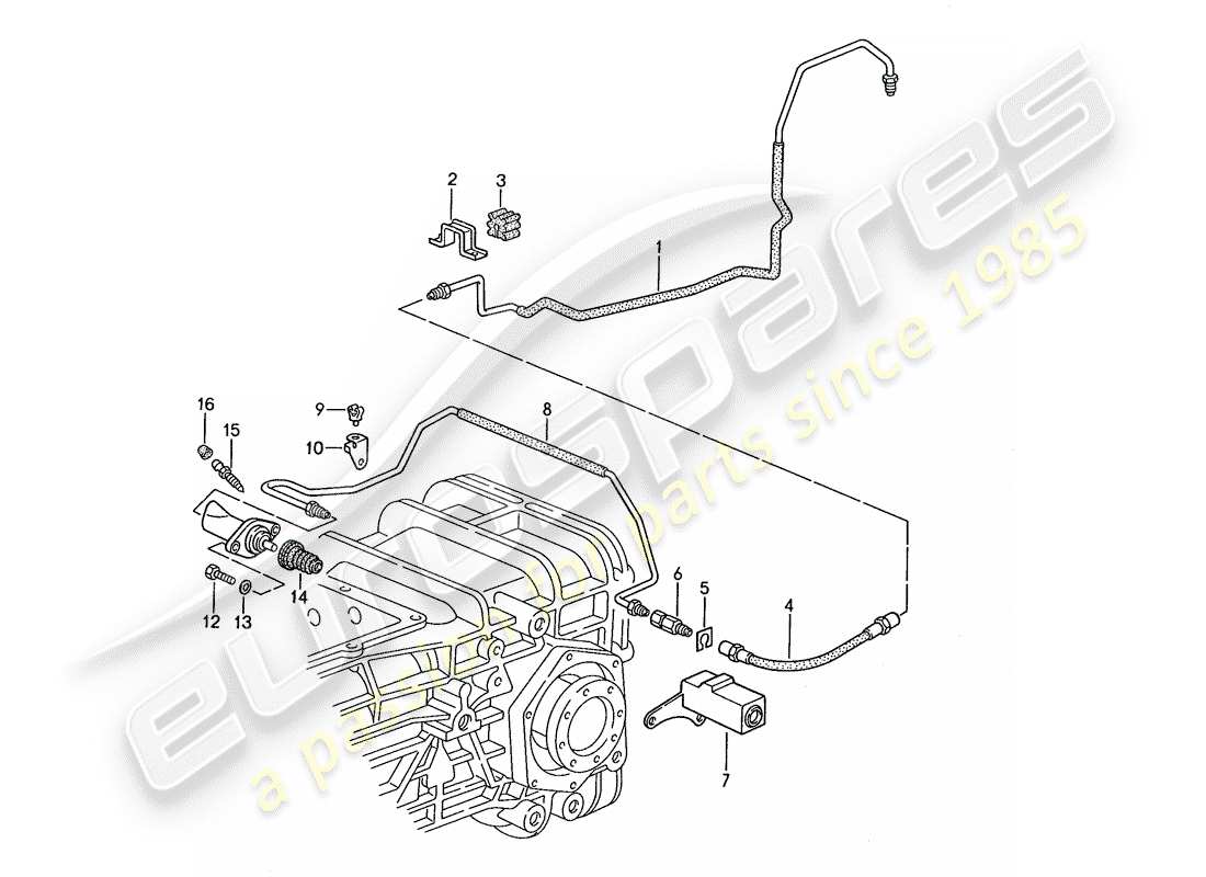 porsche 1990 (928) caja de cambios manual - mando de bloqueo 2 - d - mj 1990>> esquema pieza