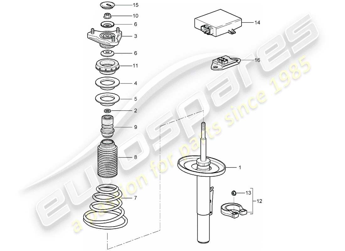 porsche 2005 (997-1) suspensión diagrama de piezas