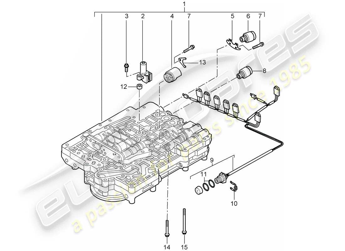 porsche 2008 (987 cayman) tiptronic diagrama de piezas