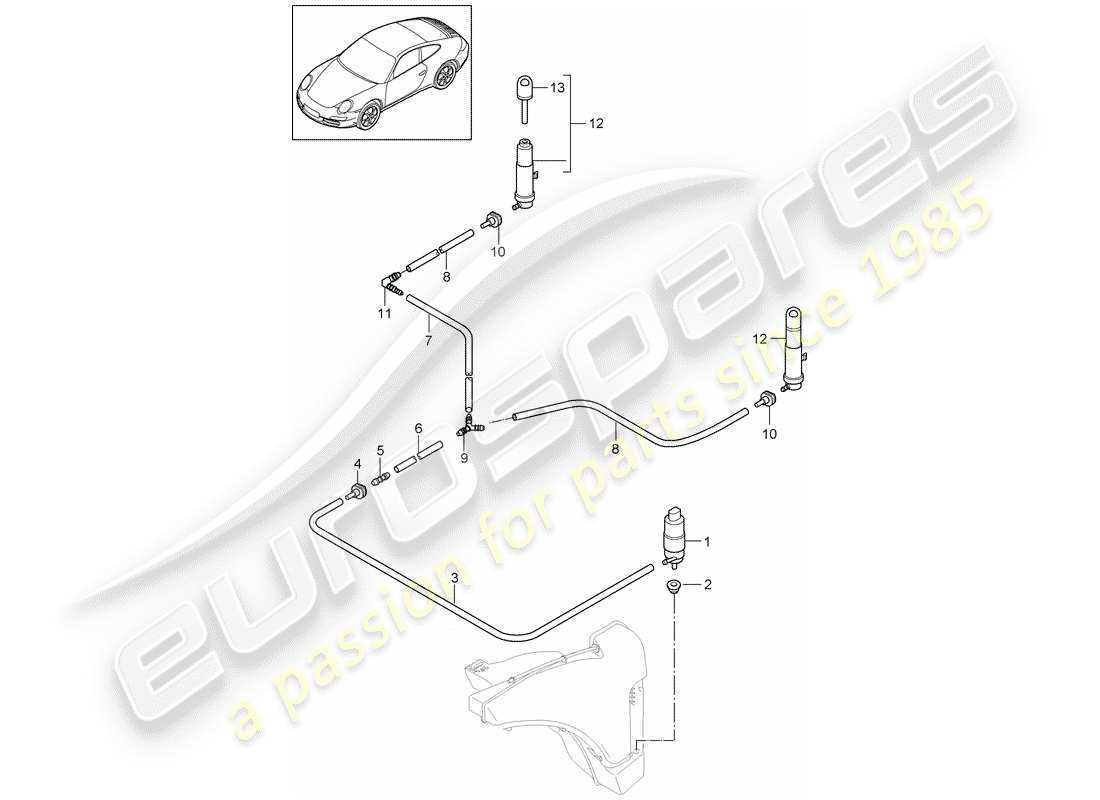 porsche 2011 (997-2) sistema arandela diagrama de piezas