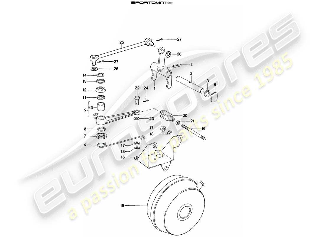 porsche 1970 (914) liberación del embrague diagrama de piezas