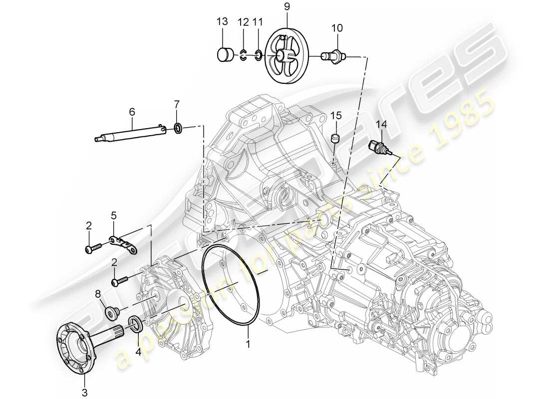 porsche 2008 (987 boxster) transmisión de repuesto diagrama de piezas