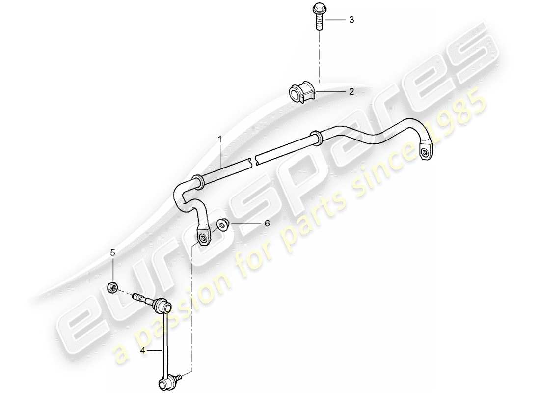 porsche 2007 (987 boxster) diagrama de piezas del estabilizador