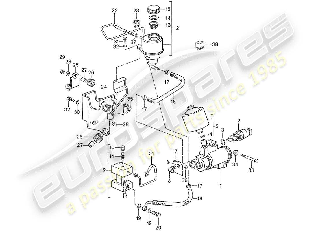 porsche 1990 (928) caja de cambios manual - mando de bloqueo 1 - d - mj 1990>> esquema pieza