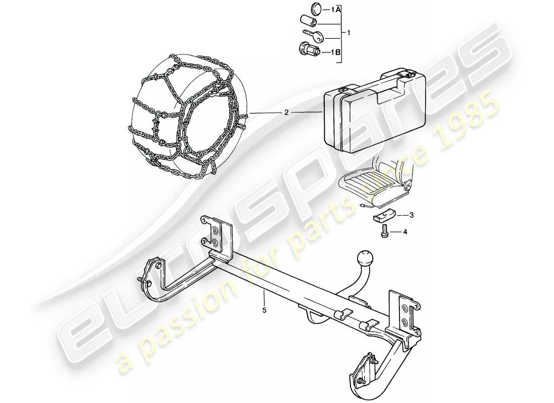 porsche 1987 (924s) accesorios diagrama de piezas