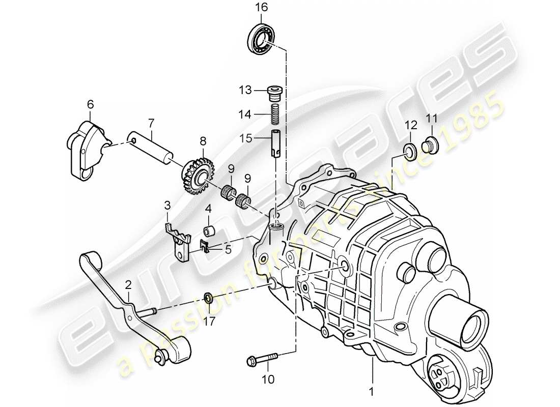 porsche 2002 (996) caja de transmisión - cubierta de transmisión diagrama de piezas
