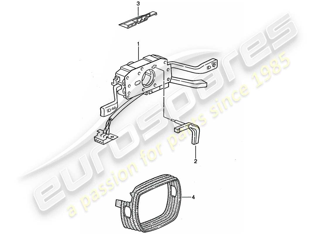 porsche 1991 (944) interruptor de la columna de dirección diagrama de piezas