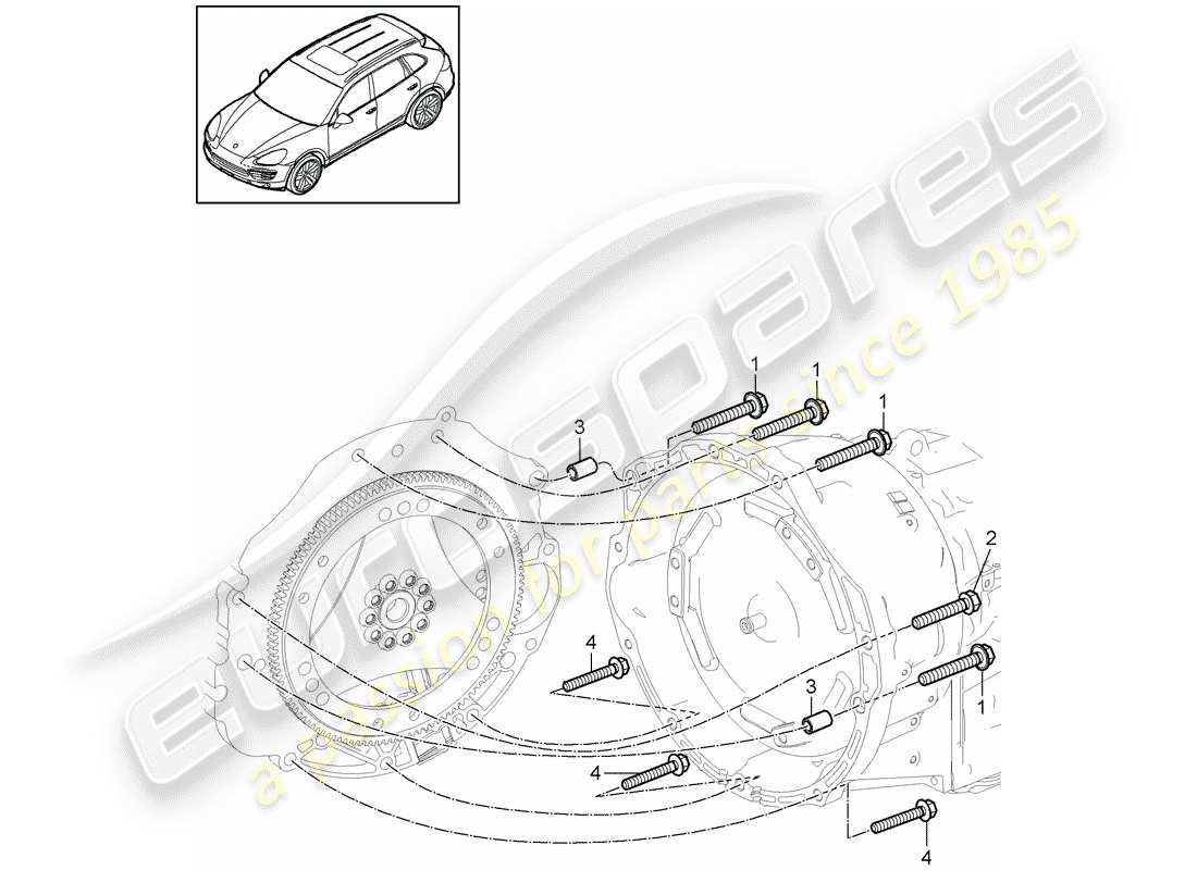 porsche 2015 (cayenne e2 92a) piezas de montaje para motor y diagrama de piezas