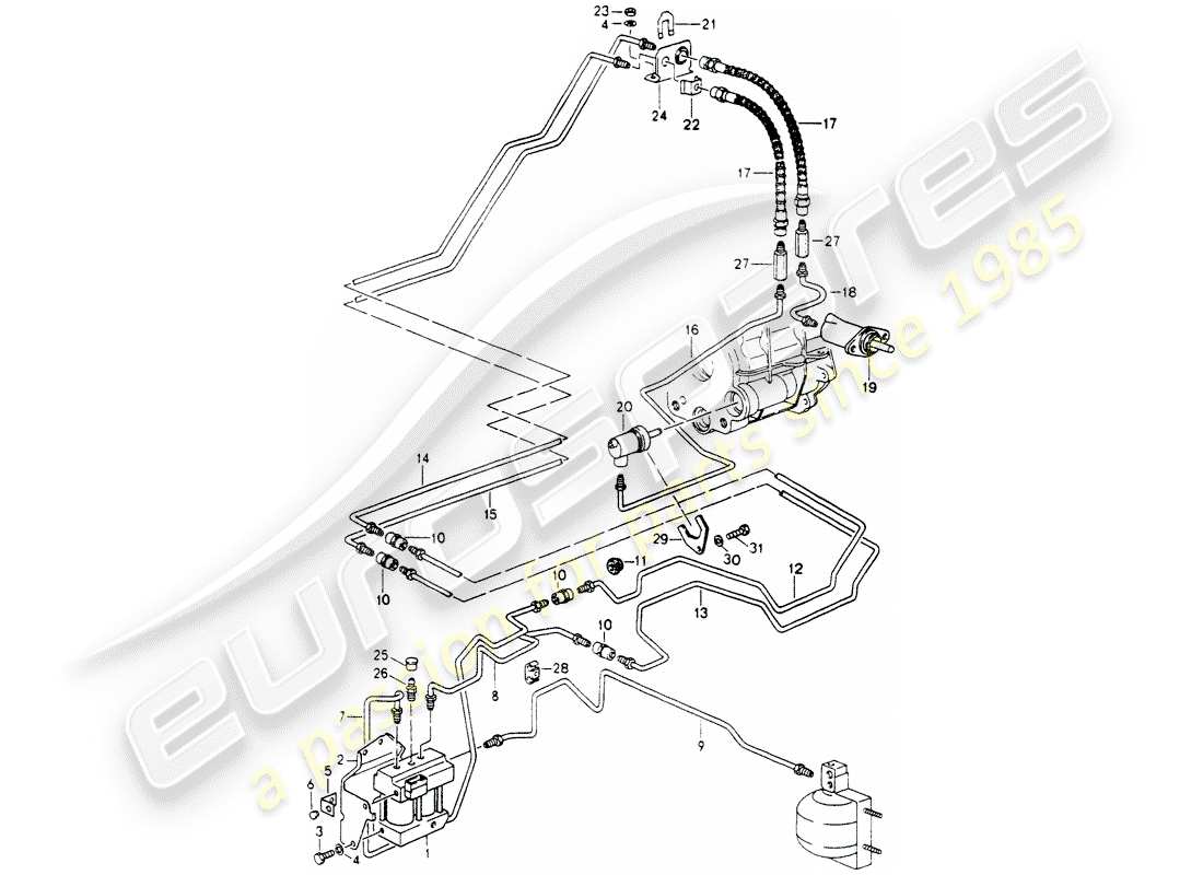 porsche 1994 (964) control de bloqueo diagrama de piezas