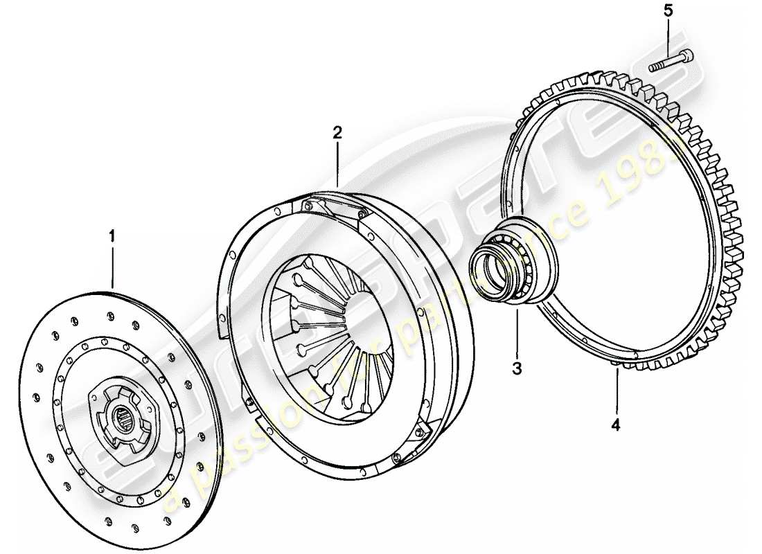 porsche 1983 (944) embrague diagrama de piezas