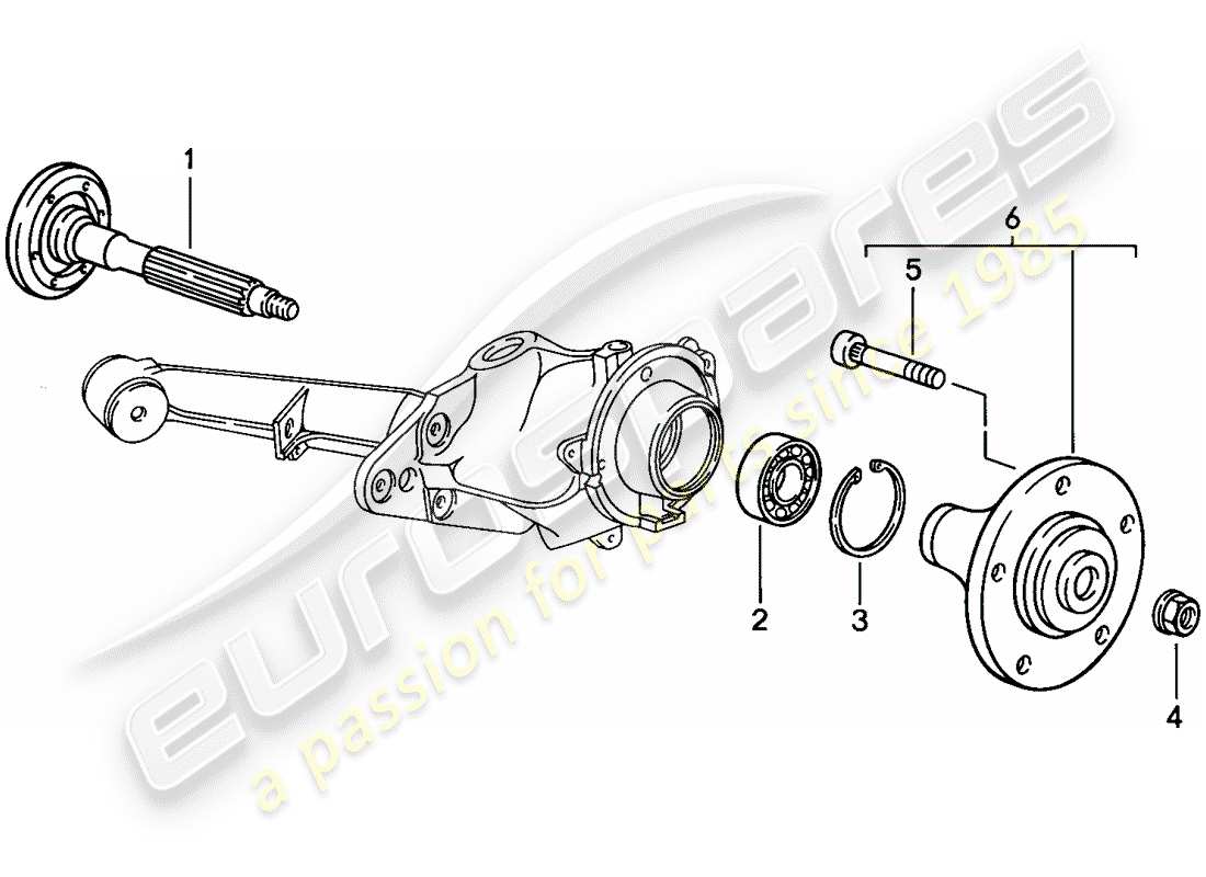 porsche 1987 (924s) eje de rueda trasera - lubricantes diagrama de piezas