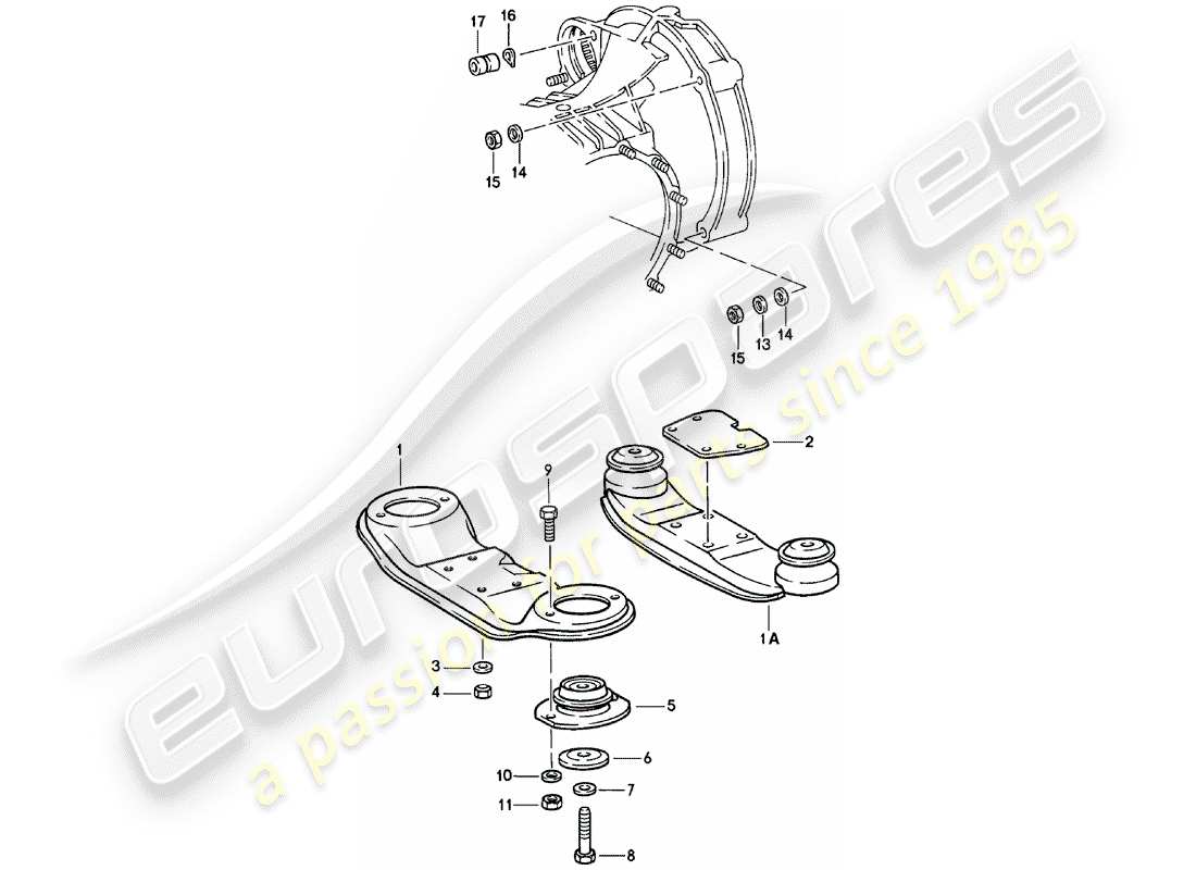 porsche 1979 (911) suspensión de la transmisión diagrama de piezas