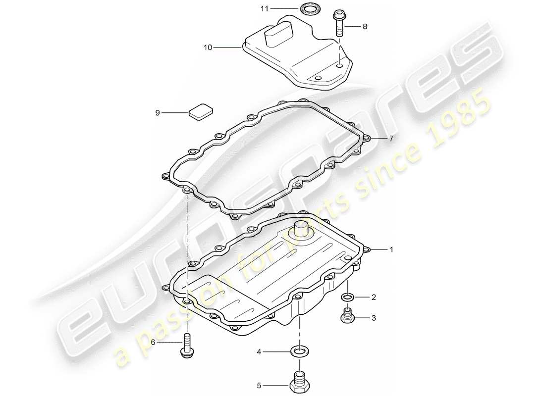 porsche 2009 (cayenne e1 9pa) tiptronic diagrama de piezas