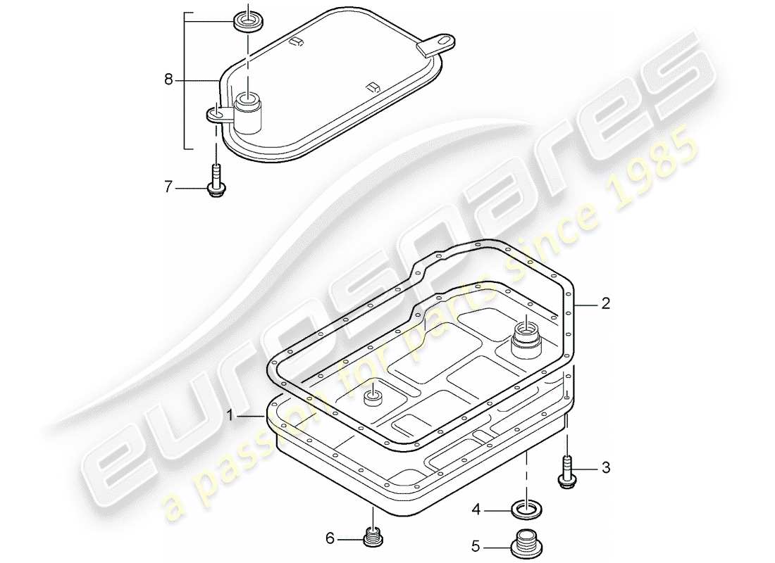 porsche 2008 (987 cayman) tiptronic diagrama de piezas