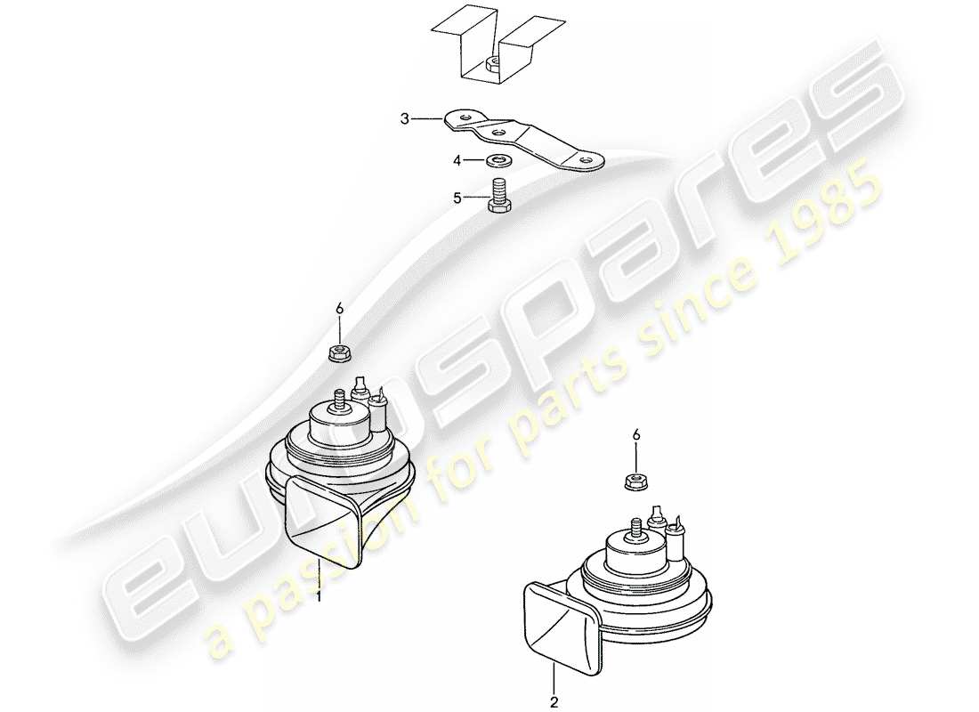 porsche 1990 (944) bocina diagrama de piezas