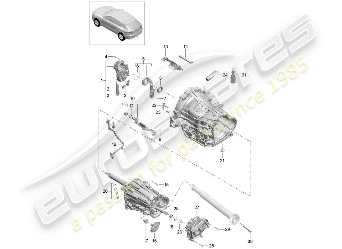 porsche 2018 (macan) bomba de aceite diagrama de piezas