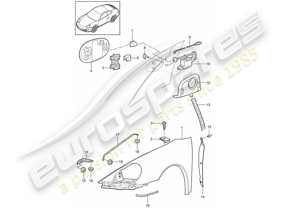 porsche 2012 (997-2) defensa diagrama de piezas
