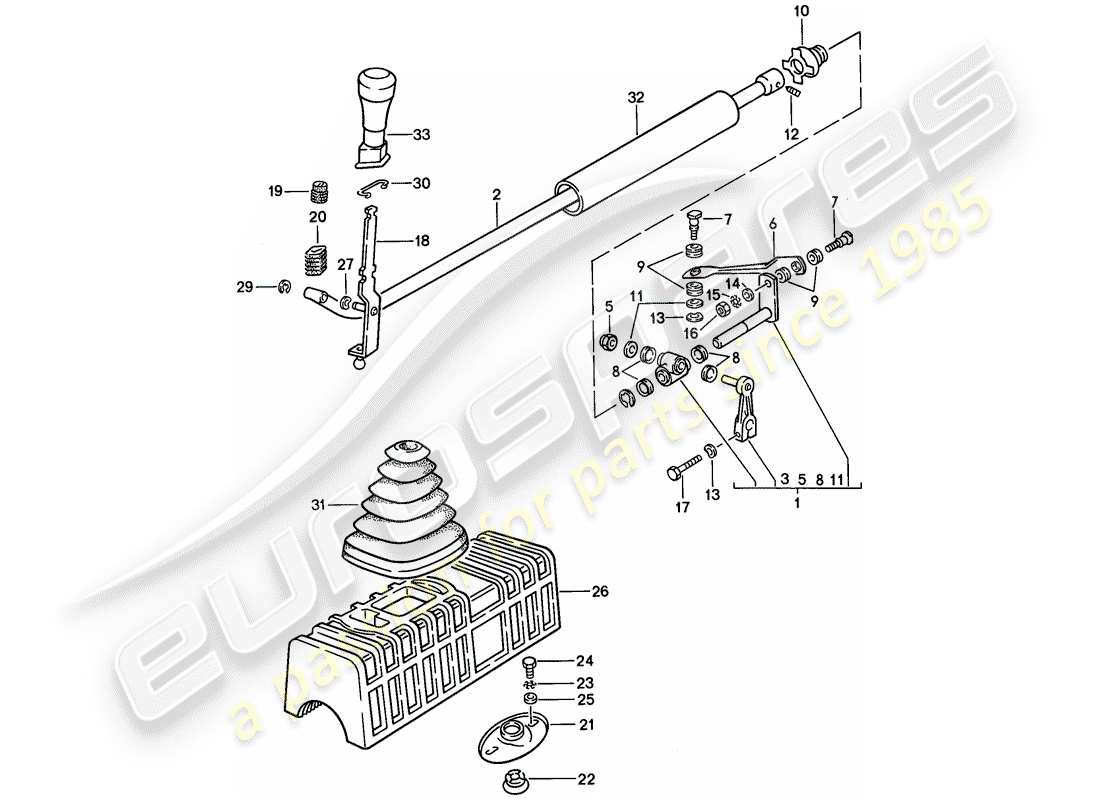 porsche 1979 (924) mecanismo de cambio - caja de cambios manual diagrama de piezas