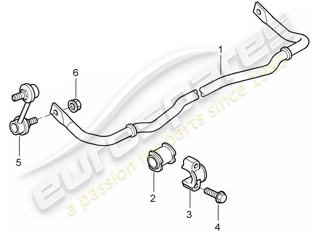 porsche 2009 997-2 turbo / gt2 diagrama de piezas del estabilizador