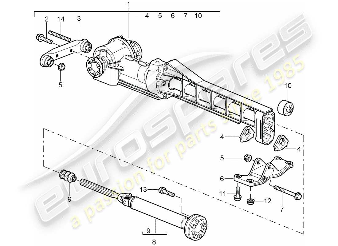 porsche 2009 997-2 turbo / gt2 diferencial del eje delantero diagrama de piezas