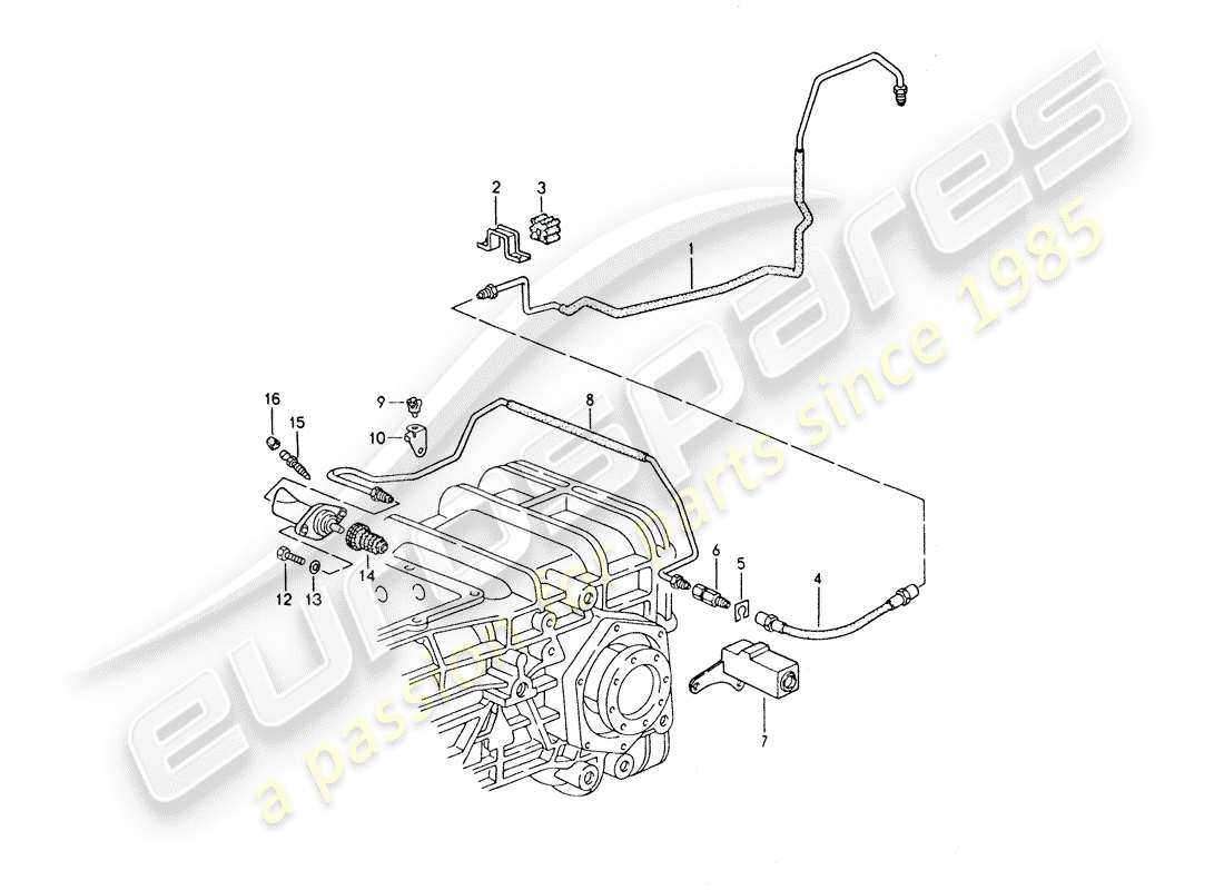 porsche 1995 (928) caja de cambios manual - mando de bloqueo 2 diagrama de piezas