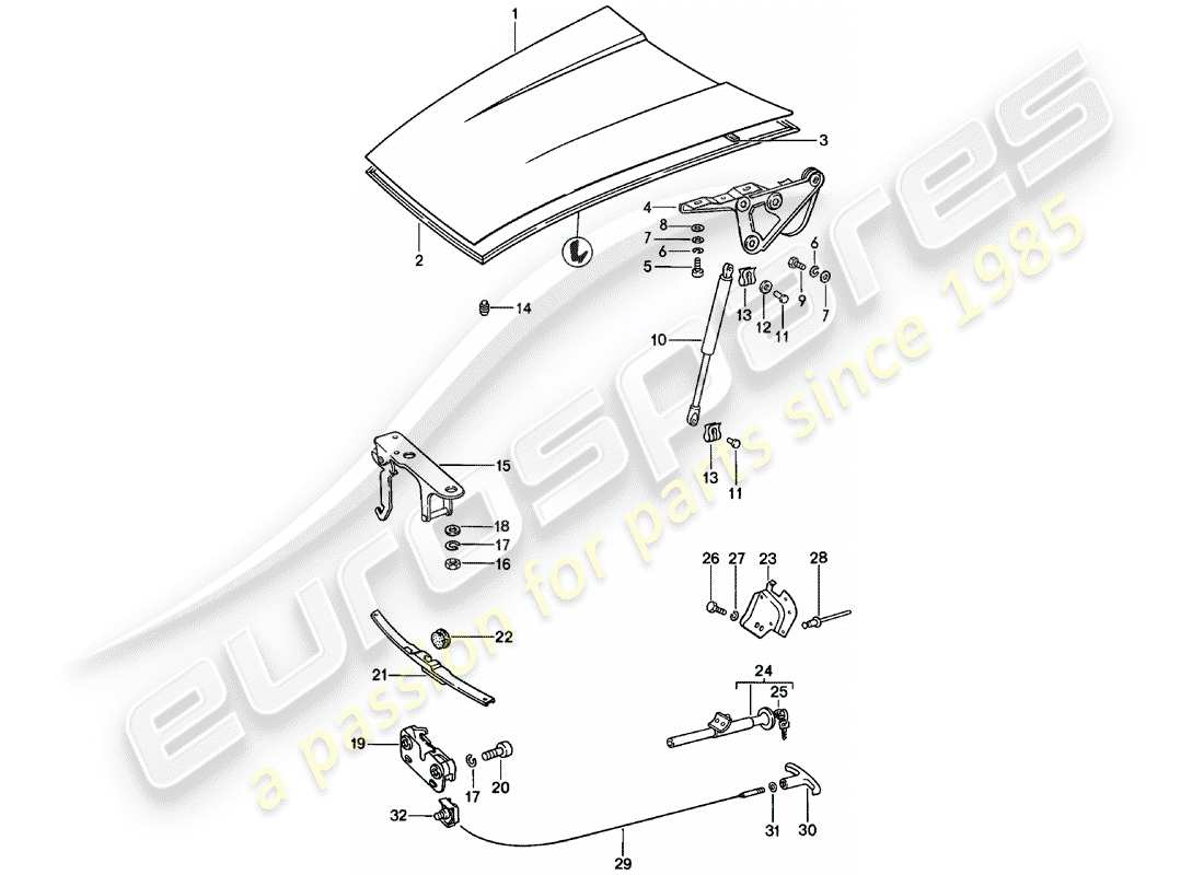 porsche 1979 (911) cubrir diagrama de piezas