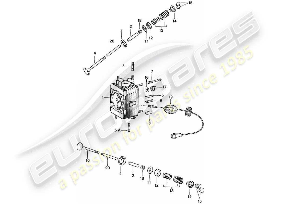porsche 1986 (911) cabeza de cilindro diagrama de piezas