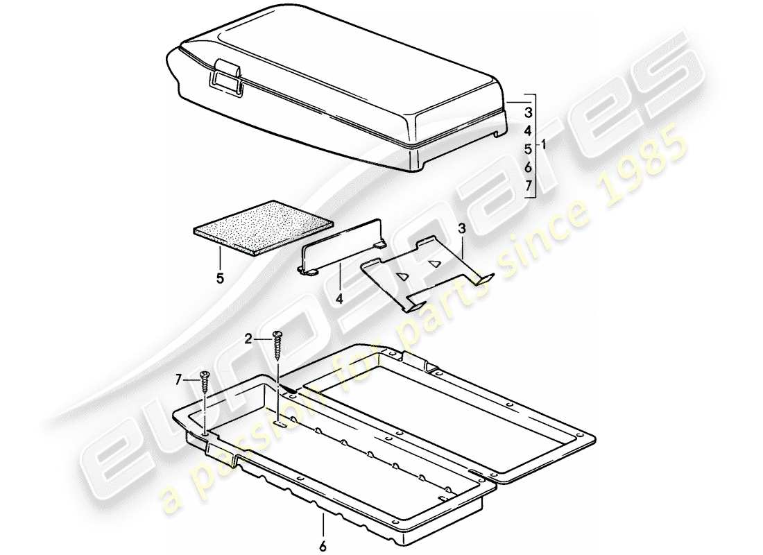 porsche 1986 (924s) soporte de cassette diagrama de piezas