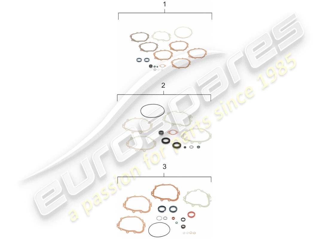 porsche 1966 (911/912) transmisión de repuesto - kits de reparación - juego de juntas diagrama de piezas