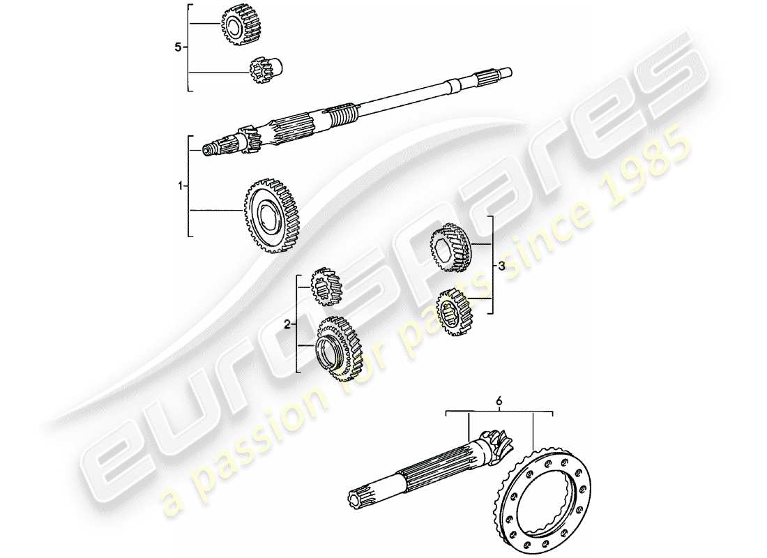 porsche 1979 (911) juegos de ruedas de engranajes - spm diagrama de piezas