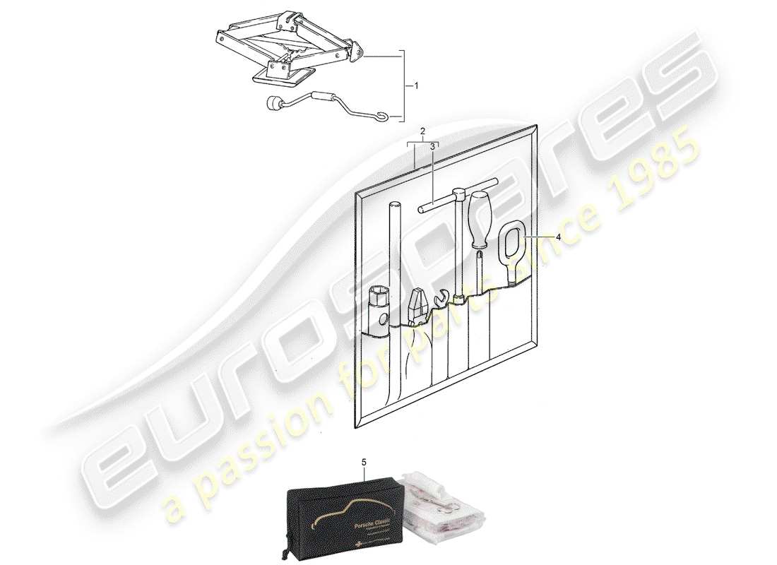 porsche 1988 (924s) accesorios - herramienta - botiquín de primeros auxilios diagrama de piezas